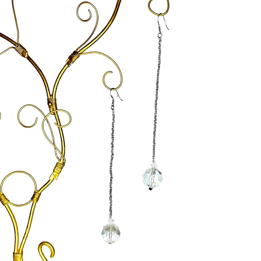 Sassy Disco Ball Long Dangle Earrings